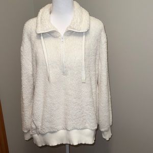 Cream Sherpa 3/4 Zip Pullover Women’s Medium